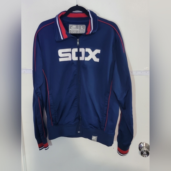Nike Other - Nike Men's White Sox Vintage Navy and Red Track Jacket Size Large
